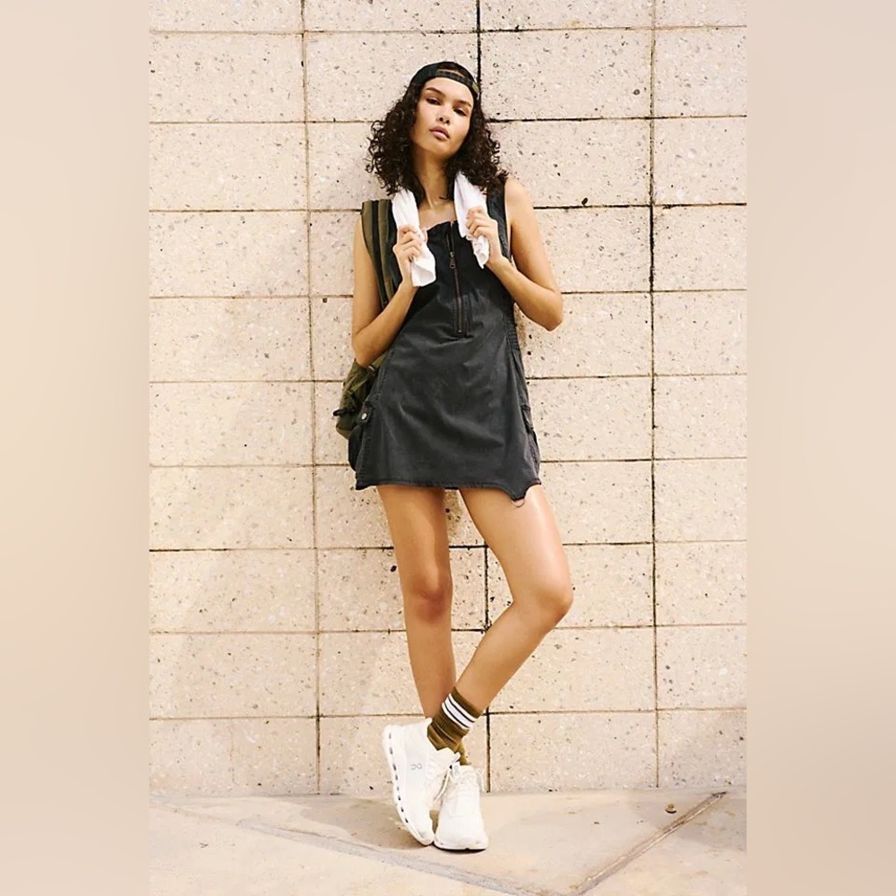 FP Movement by Free People Black Sleeveless Romper Dress